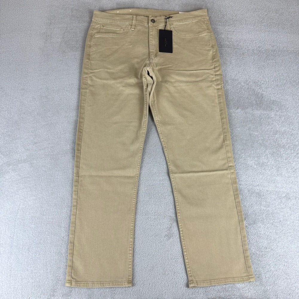 Rag & Bone Fit 2 Slim Fit Jeans Mens 36x30 Beige Stretch Zip Fly $228 New NWT
